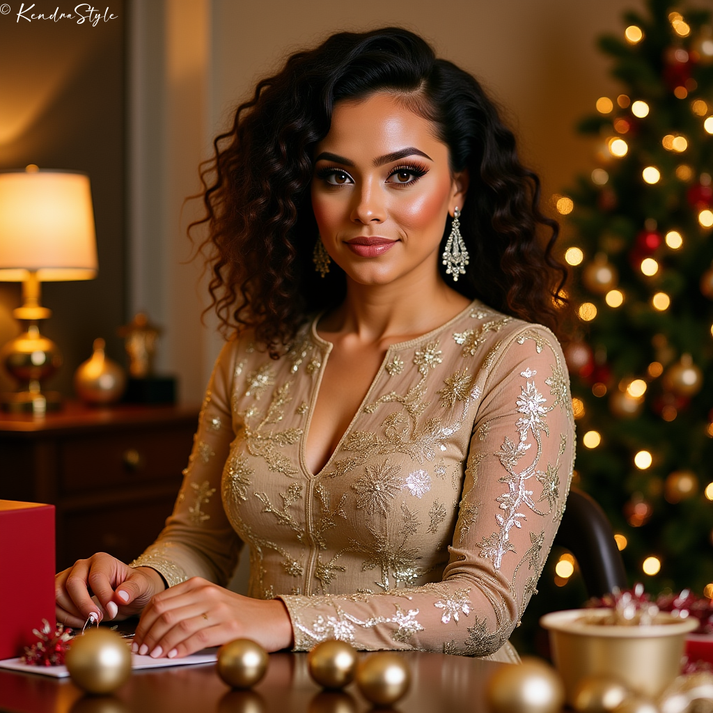 Champagne Metallic Holiday Dress