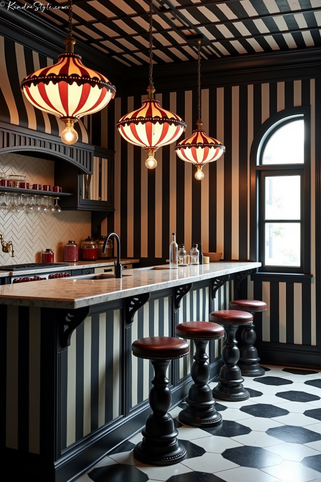 Black White Circus Kitchen