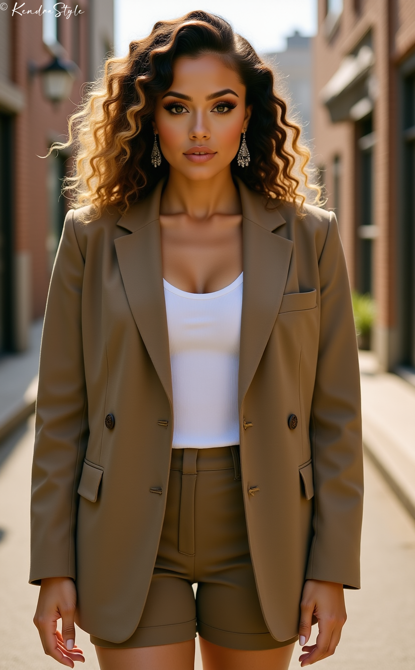 Khaki Blazer Oversized