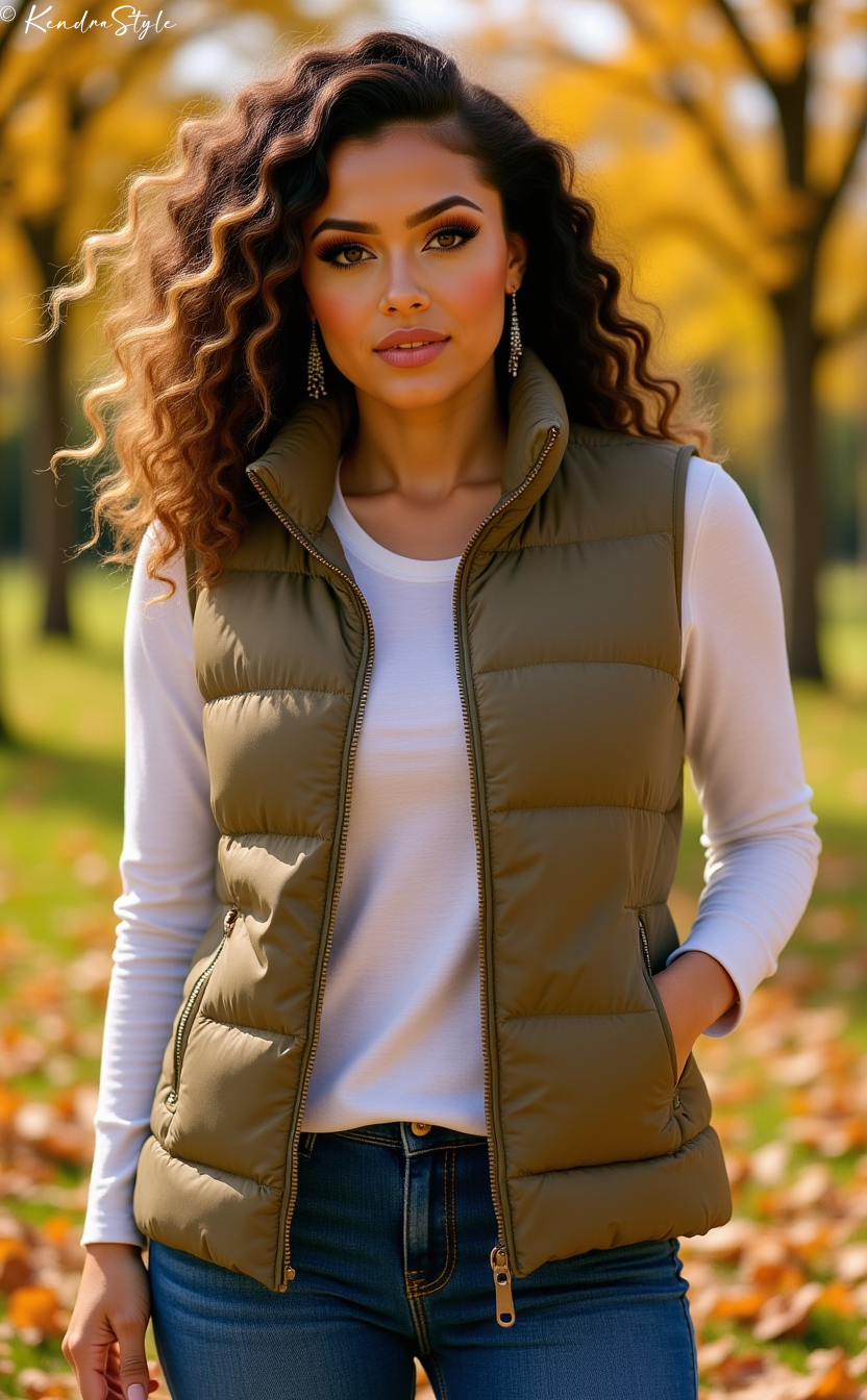 Khaki Puffer Vest