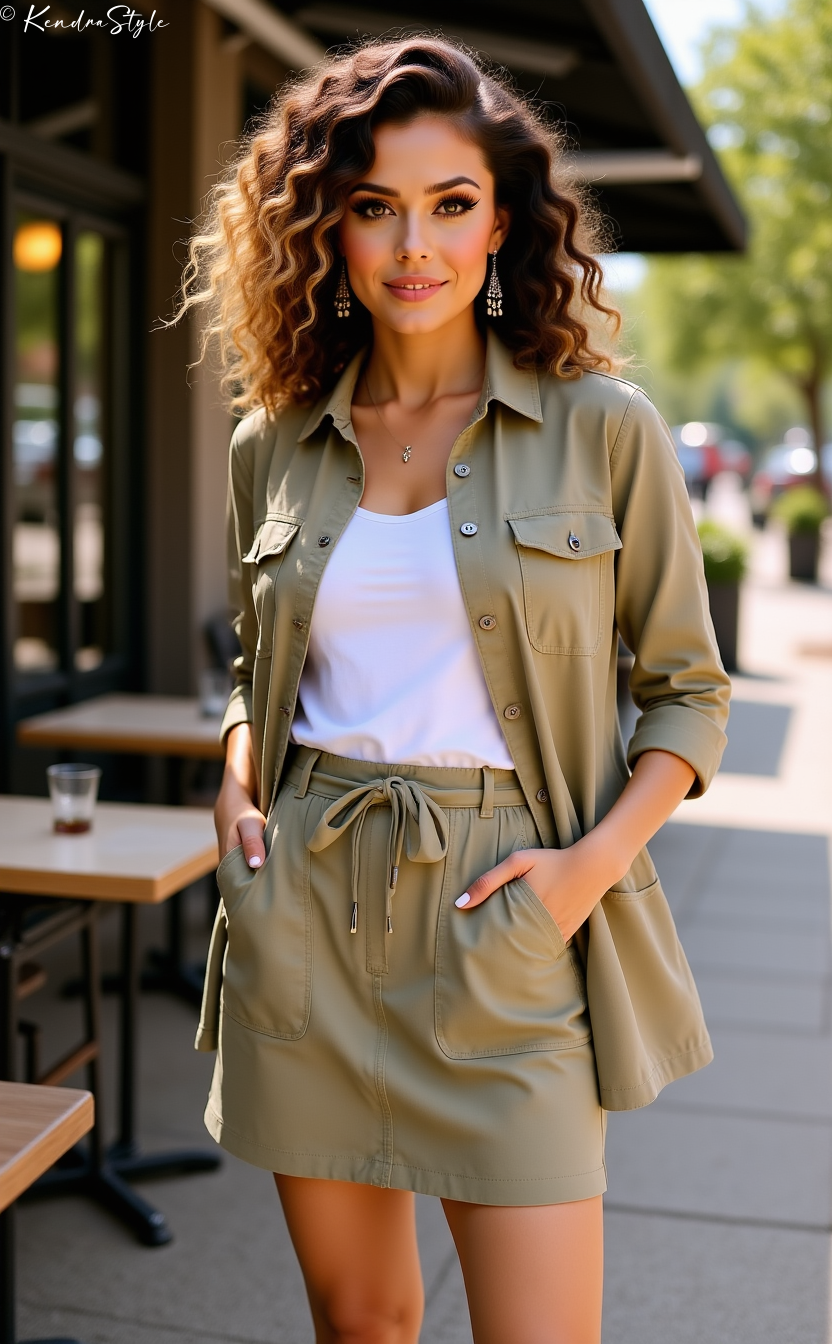 Khaki Skirt Pockets