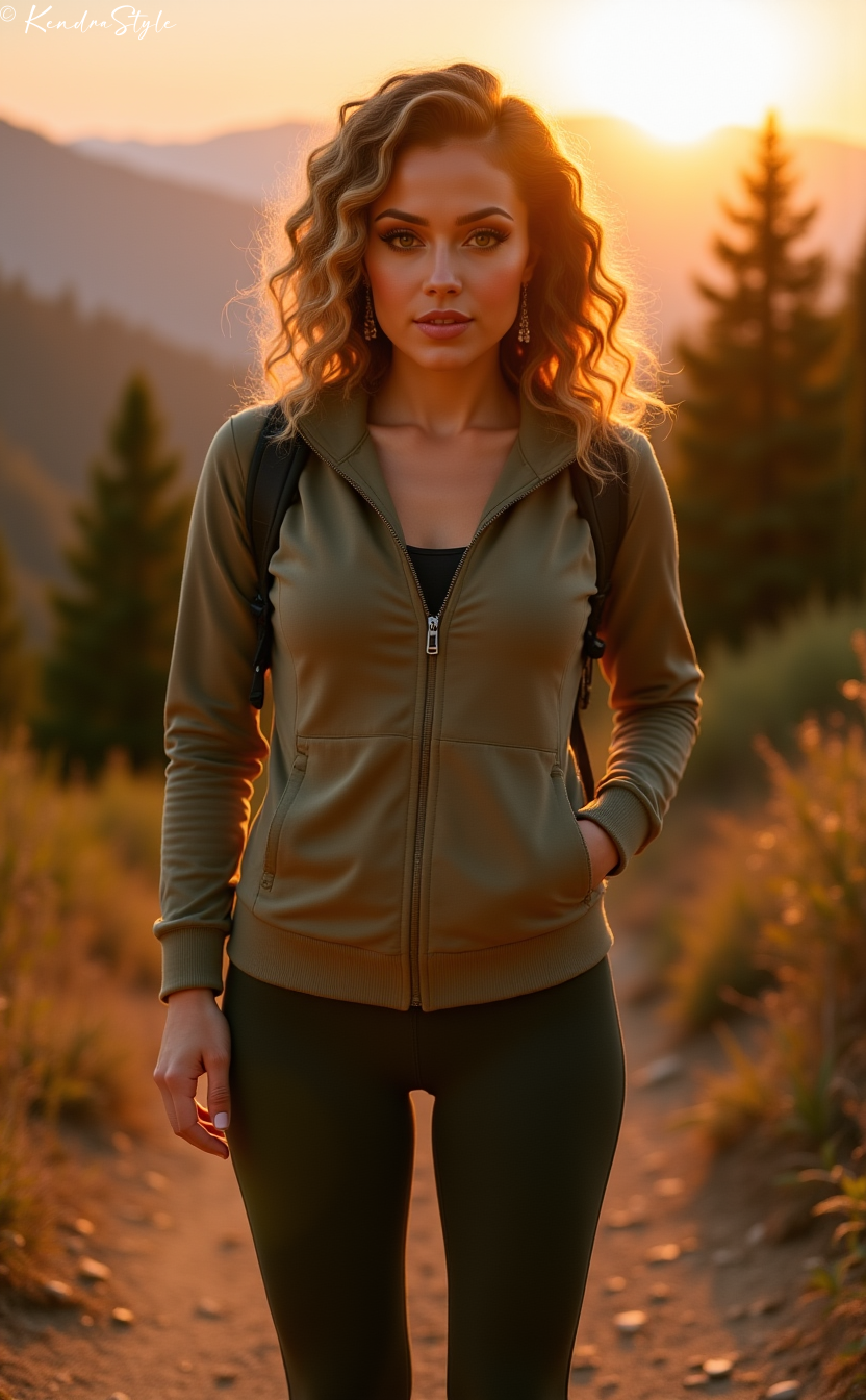 Khaki Zip Up Jacket