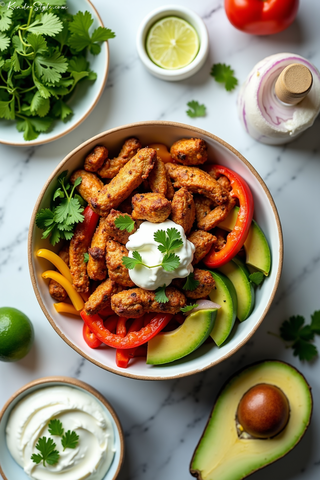 Chicken Fajita Bowl Low-Carb Recipe