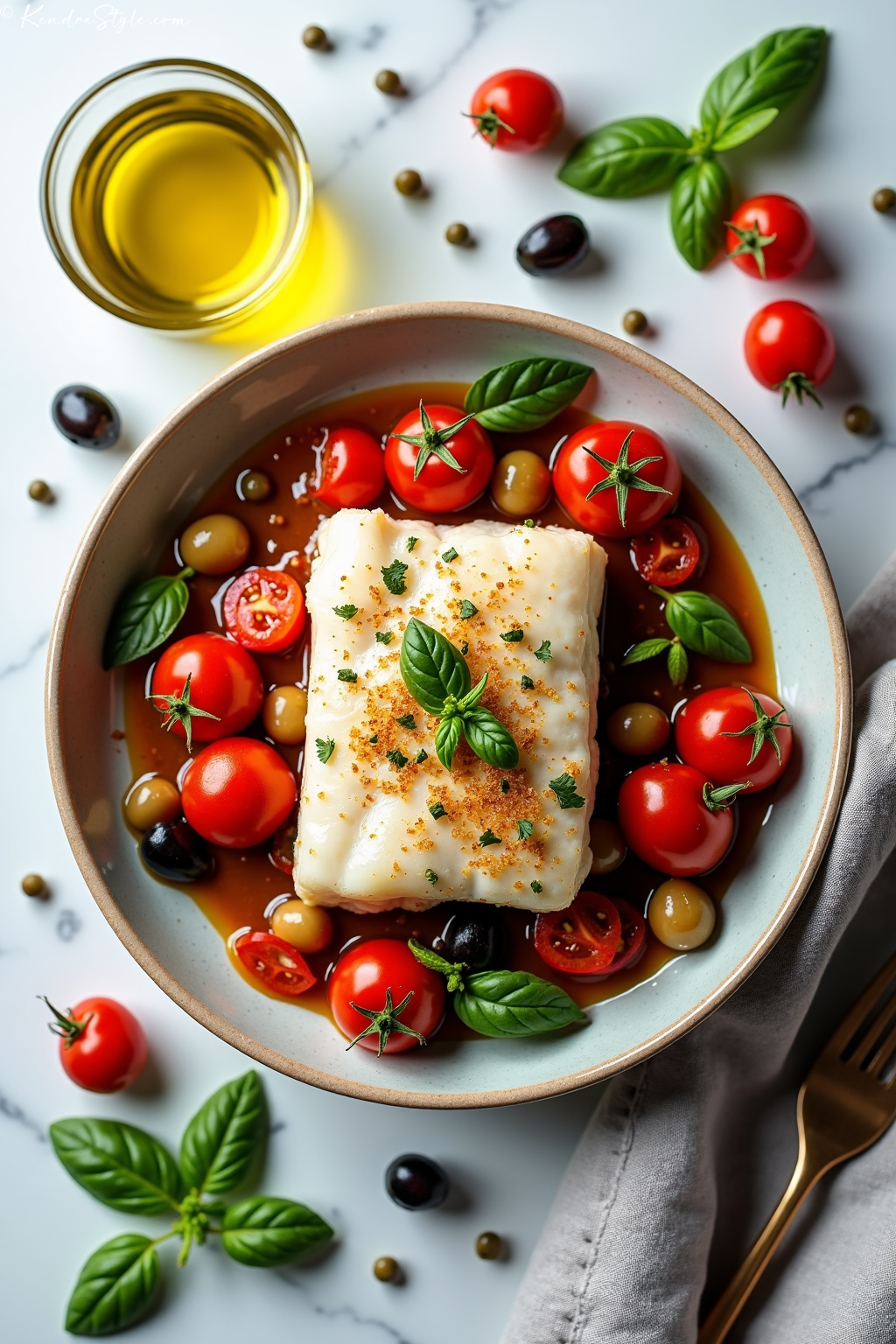 Cod Tomato Basil Low-Carb Recipe