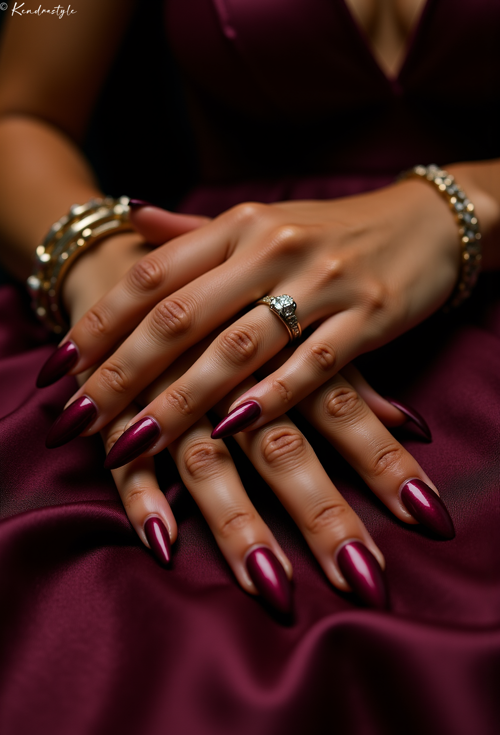 Deep Burgundy Sophistication - Nail Art Design Inspiration