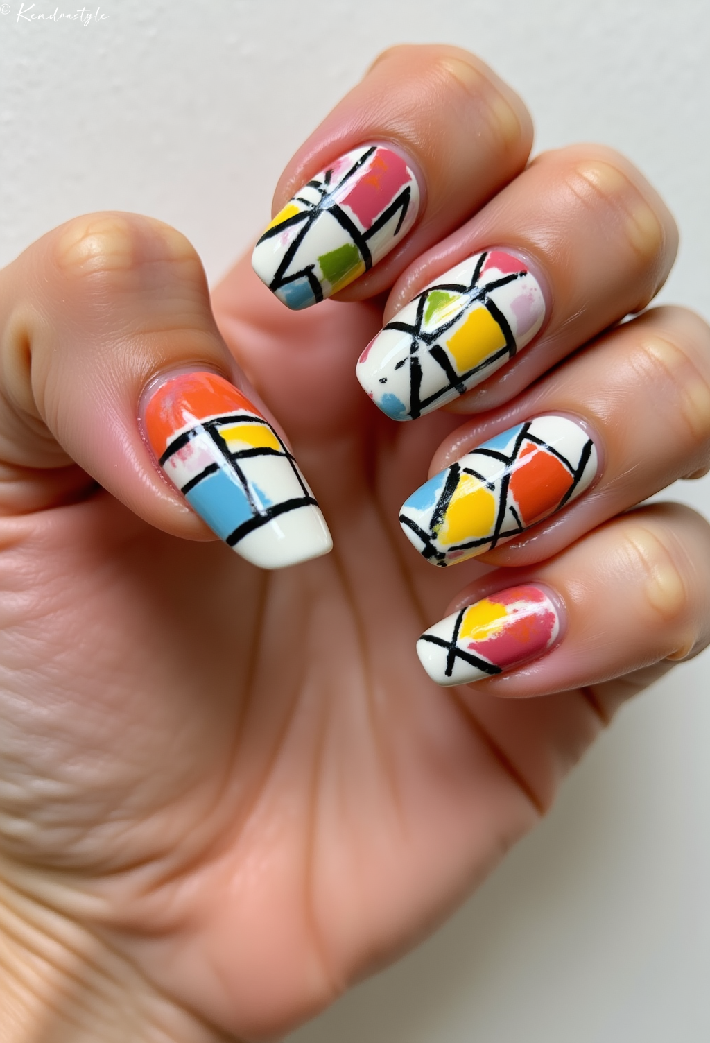 Colorful Abstract Art - Nail Art Design Inspiration