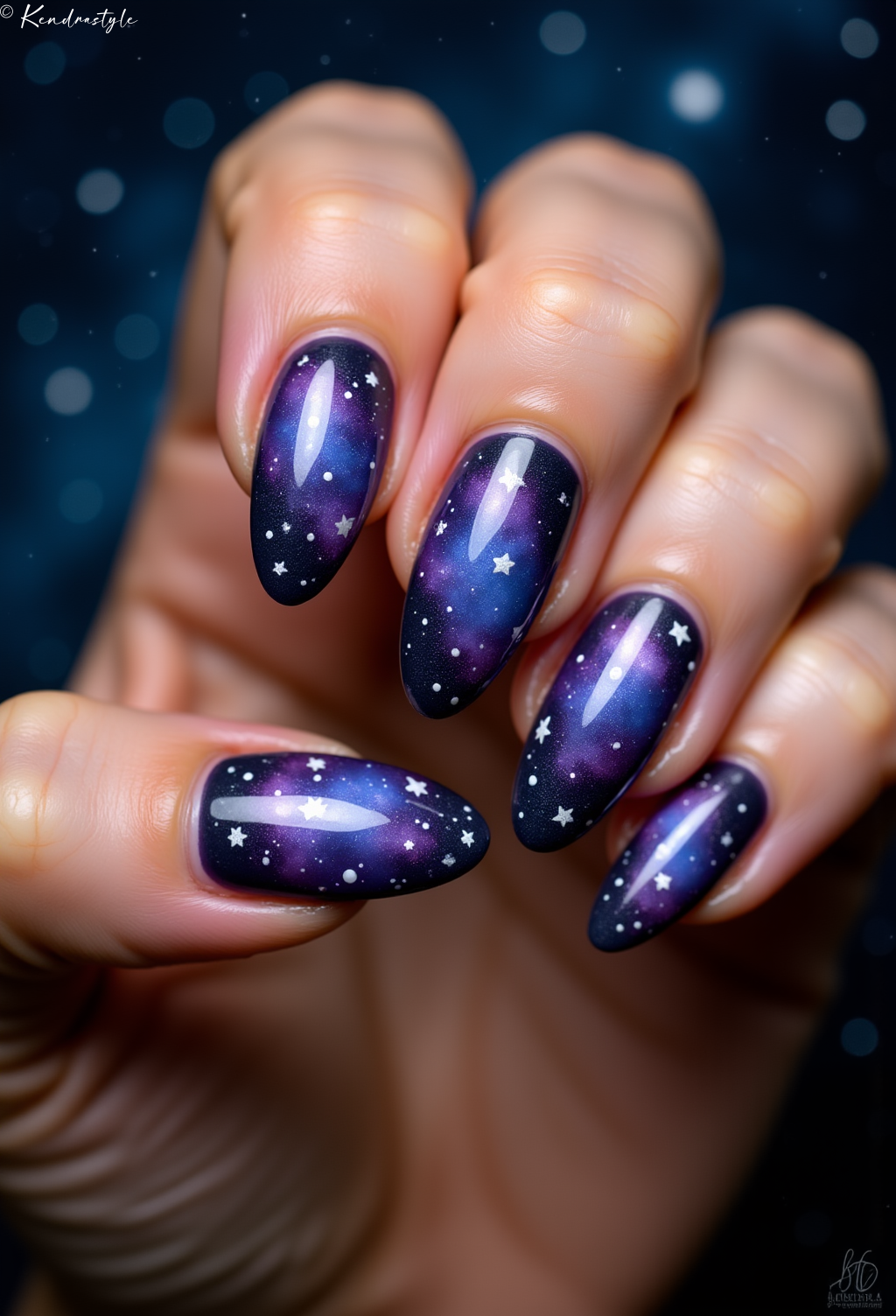 Deep Navy Night - Nail Art Design Inspiration