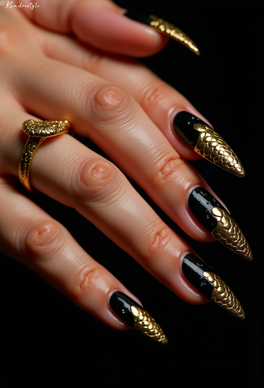 Sleek Black Stiletto - Nail Art Design Inspiration
