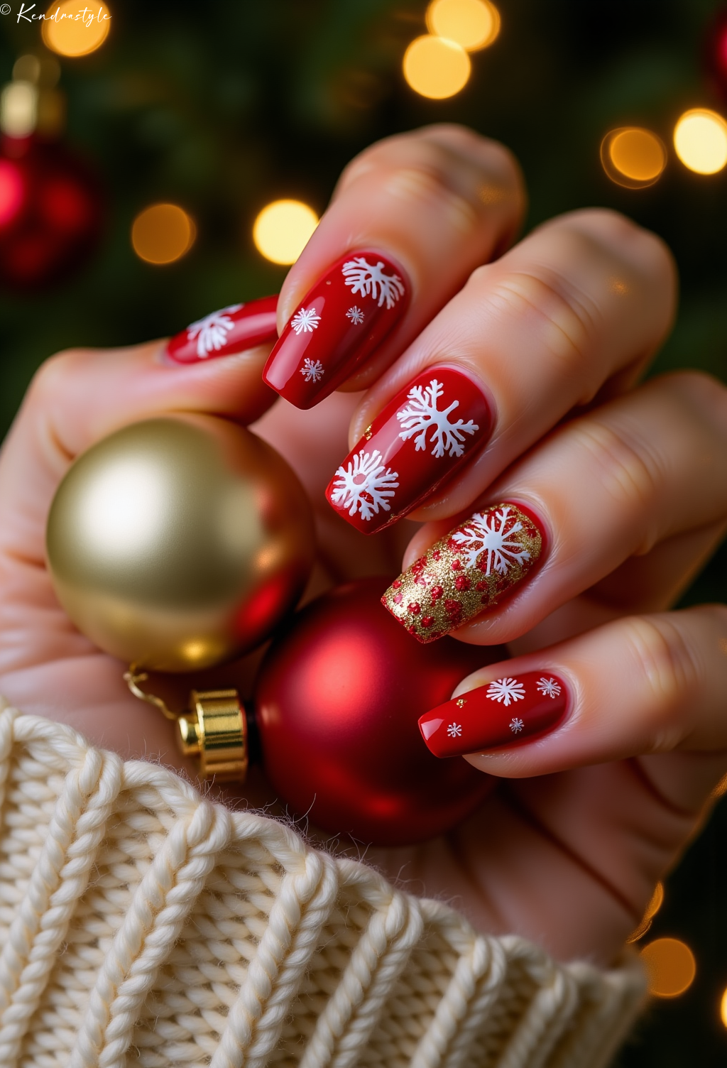 Holiday Red Sparkle - Nail Art Design Inspiration