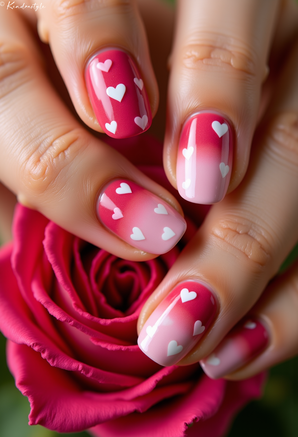 Hot Pink Hearts - Nail Art Design Inspiration