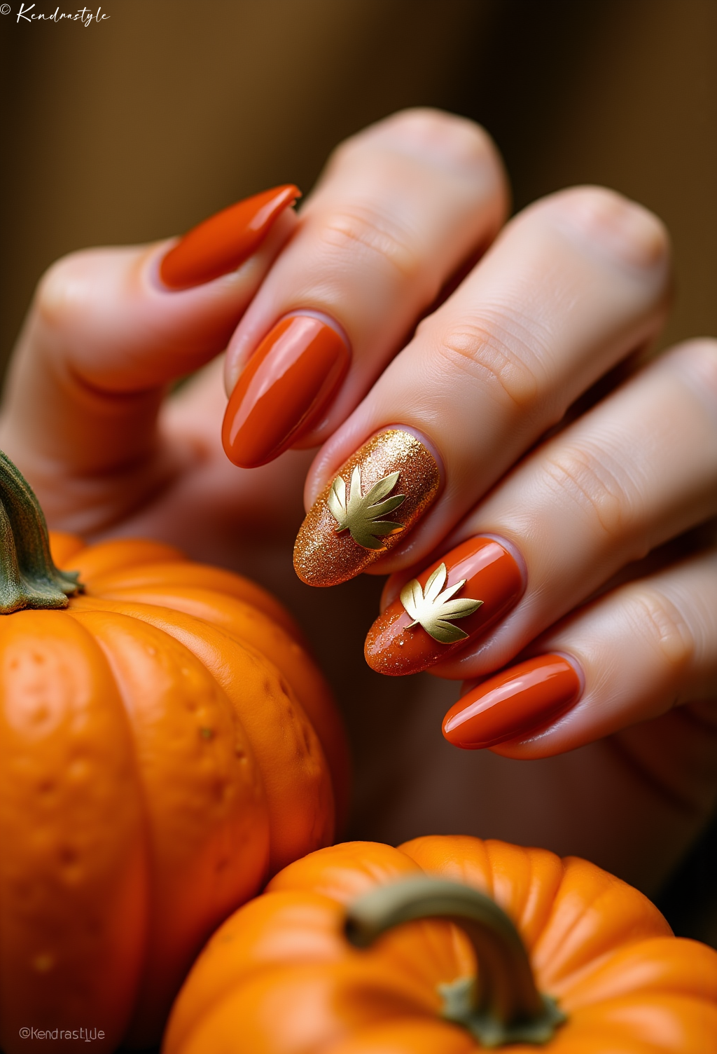 Pumpkin Spice Season - Nail Art Design Inspiration