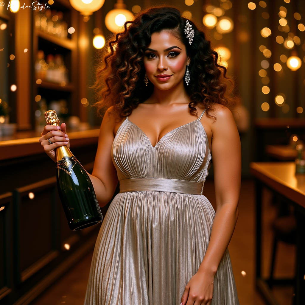 Champagne Satin Elegant Dress