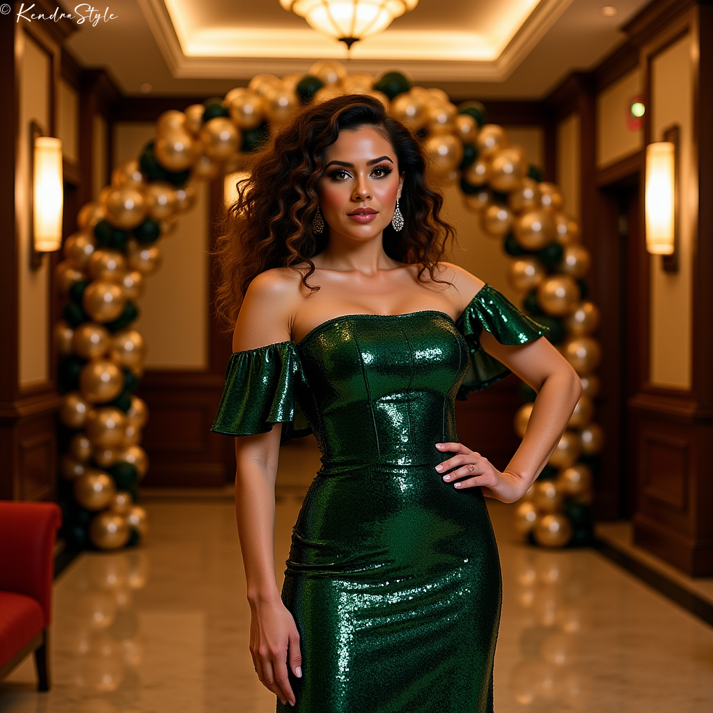 Beige Metallic Halter Dress