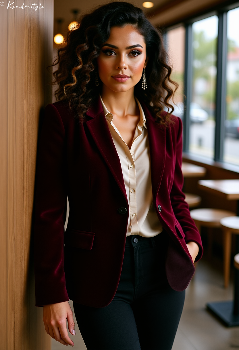 Purple blazer winter professional outfit