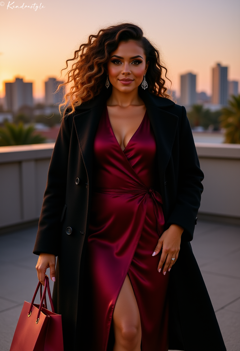 Burgundy blazer winter professional chic