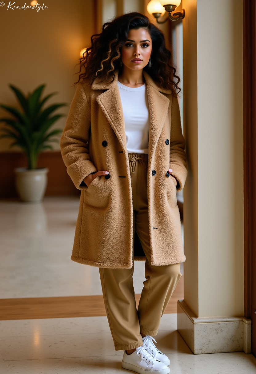 Neutral blazer winter elegant outfit