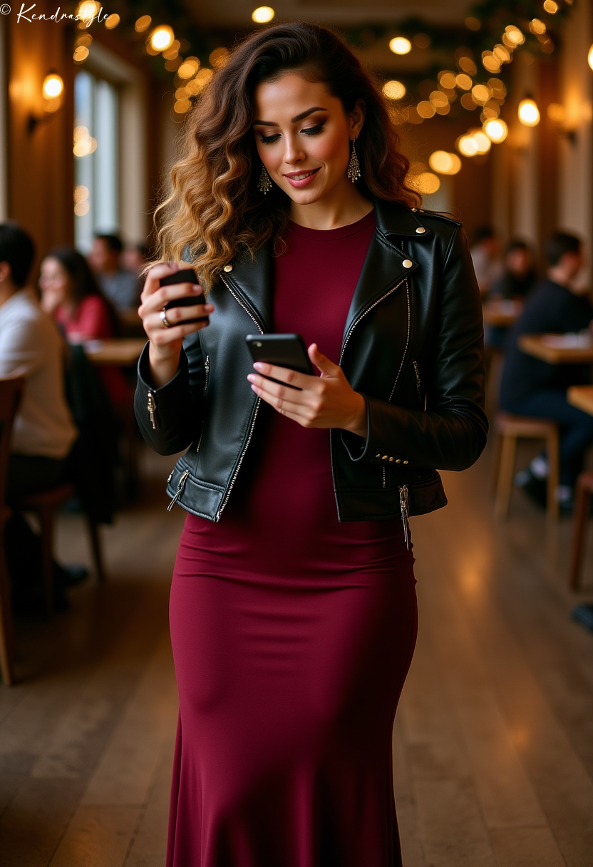 Burgundy evening gown winter formal