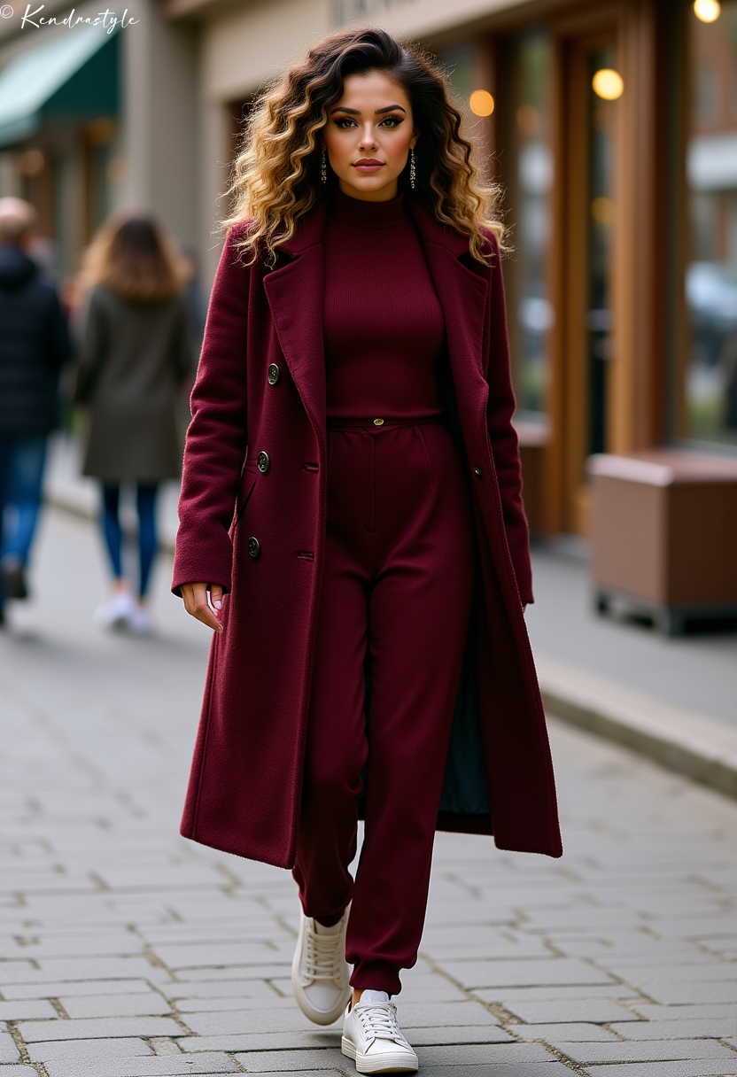 Burgundy formal dress winter event