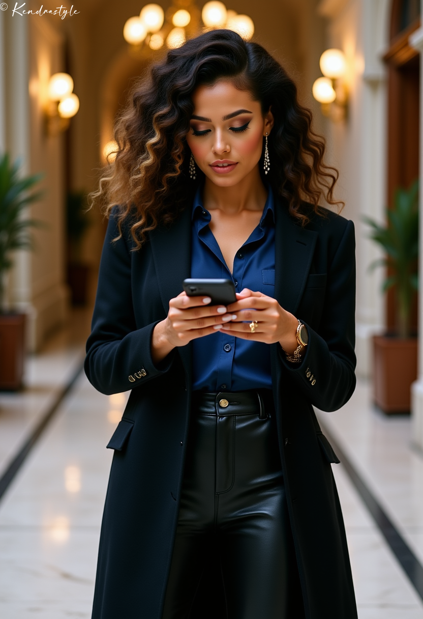 Navy blazer dress winter sleek outfit