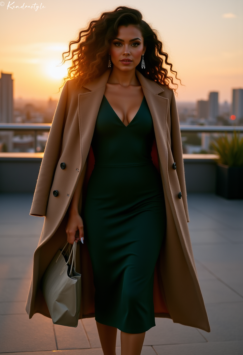 Emerald green dress winter glamorous