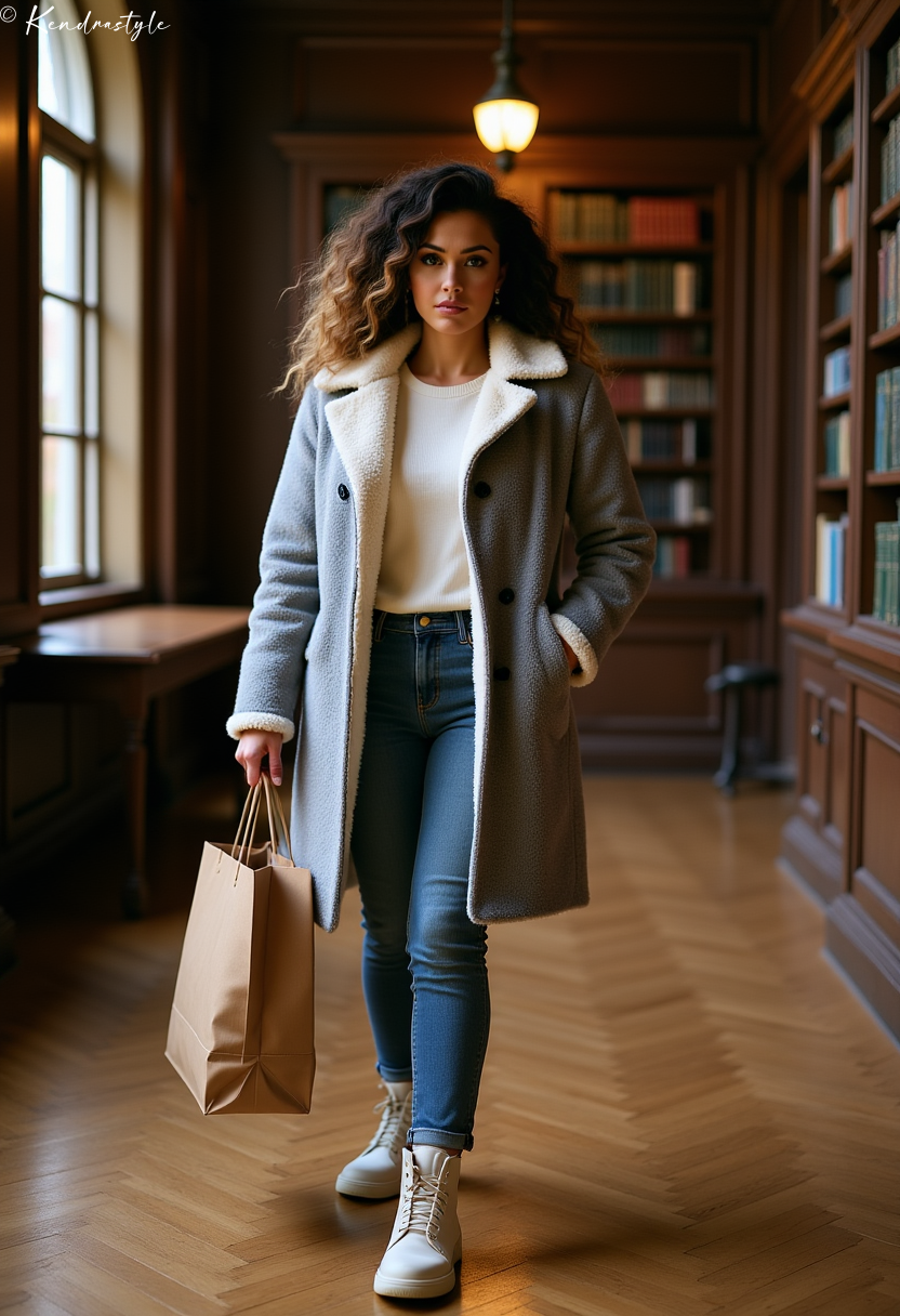 Light blue coat winter layered outfit