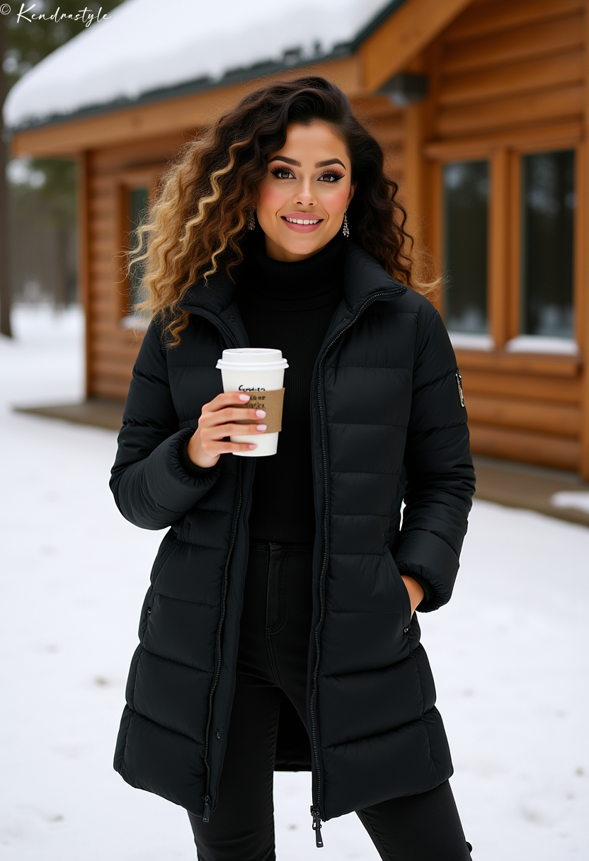 Black coat everyday winter outfit