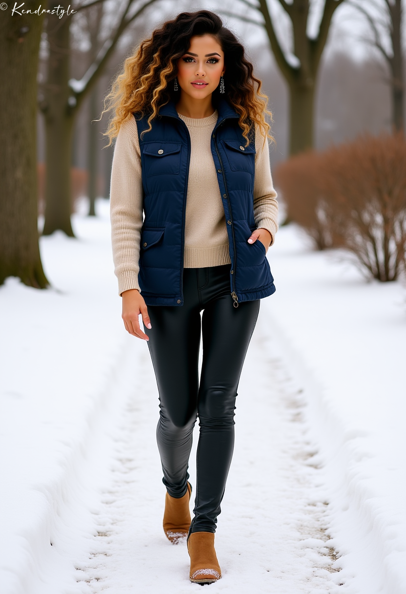 White winter outfit snowy aesthetic