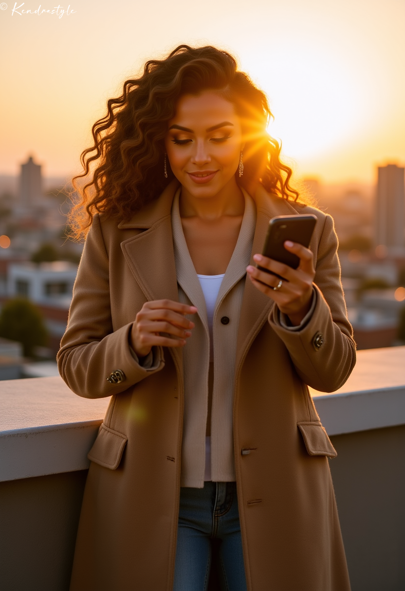 Tan coordinated winter outfit set