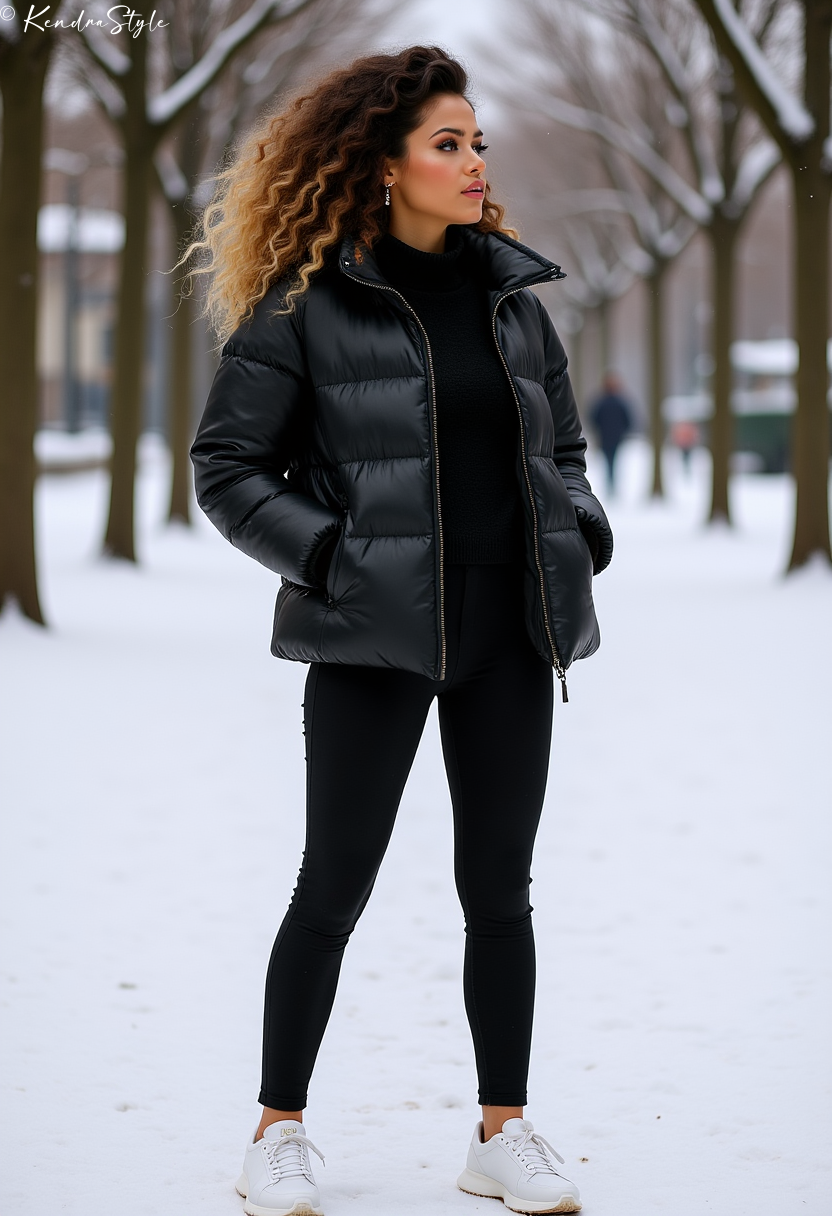 All black winter outfit monochrome