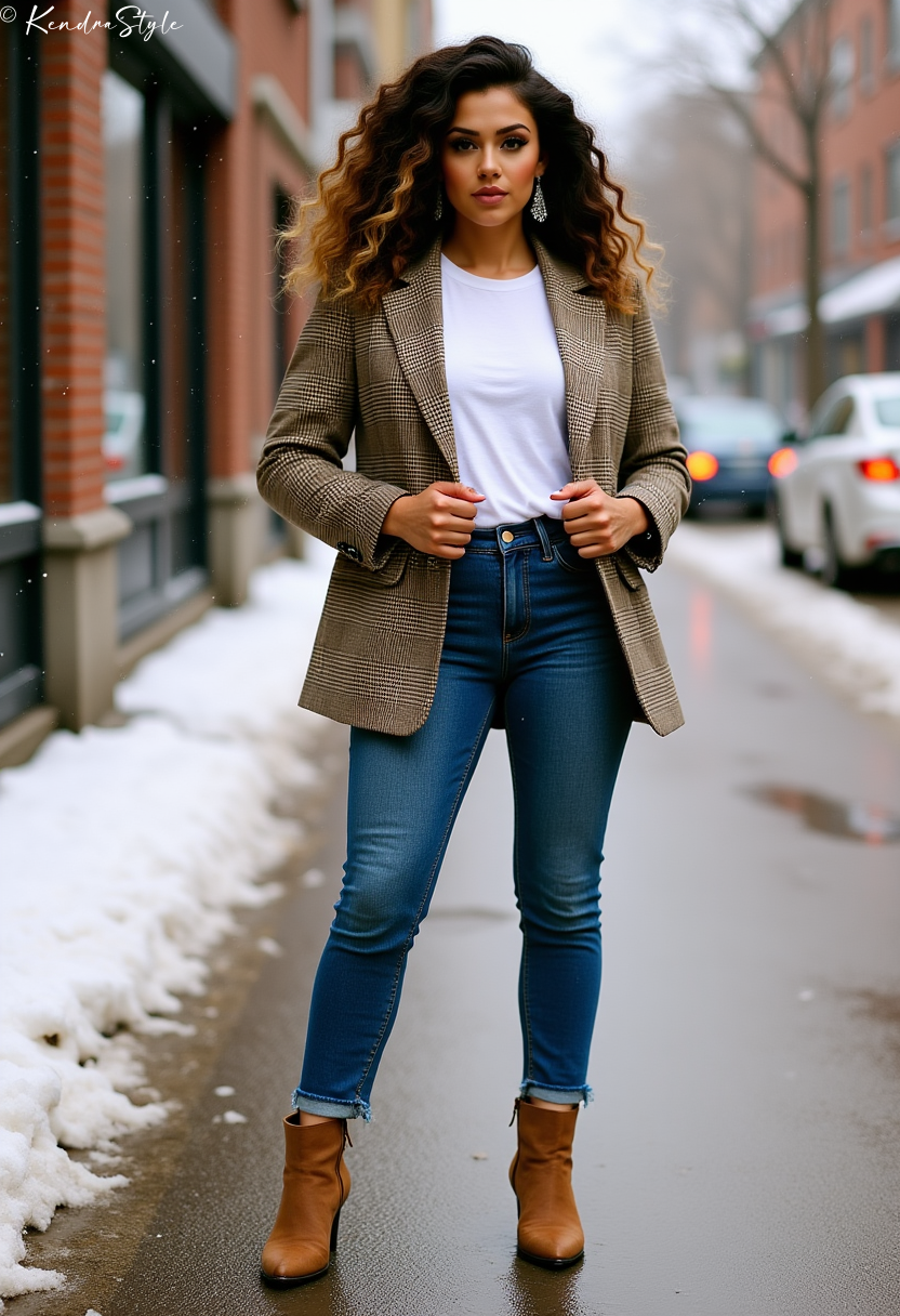 All white winter outfit monochrome