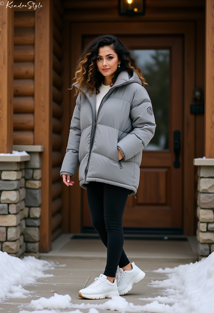 Gray oversized coat winter relaxed style
