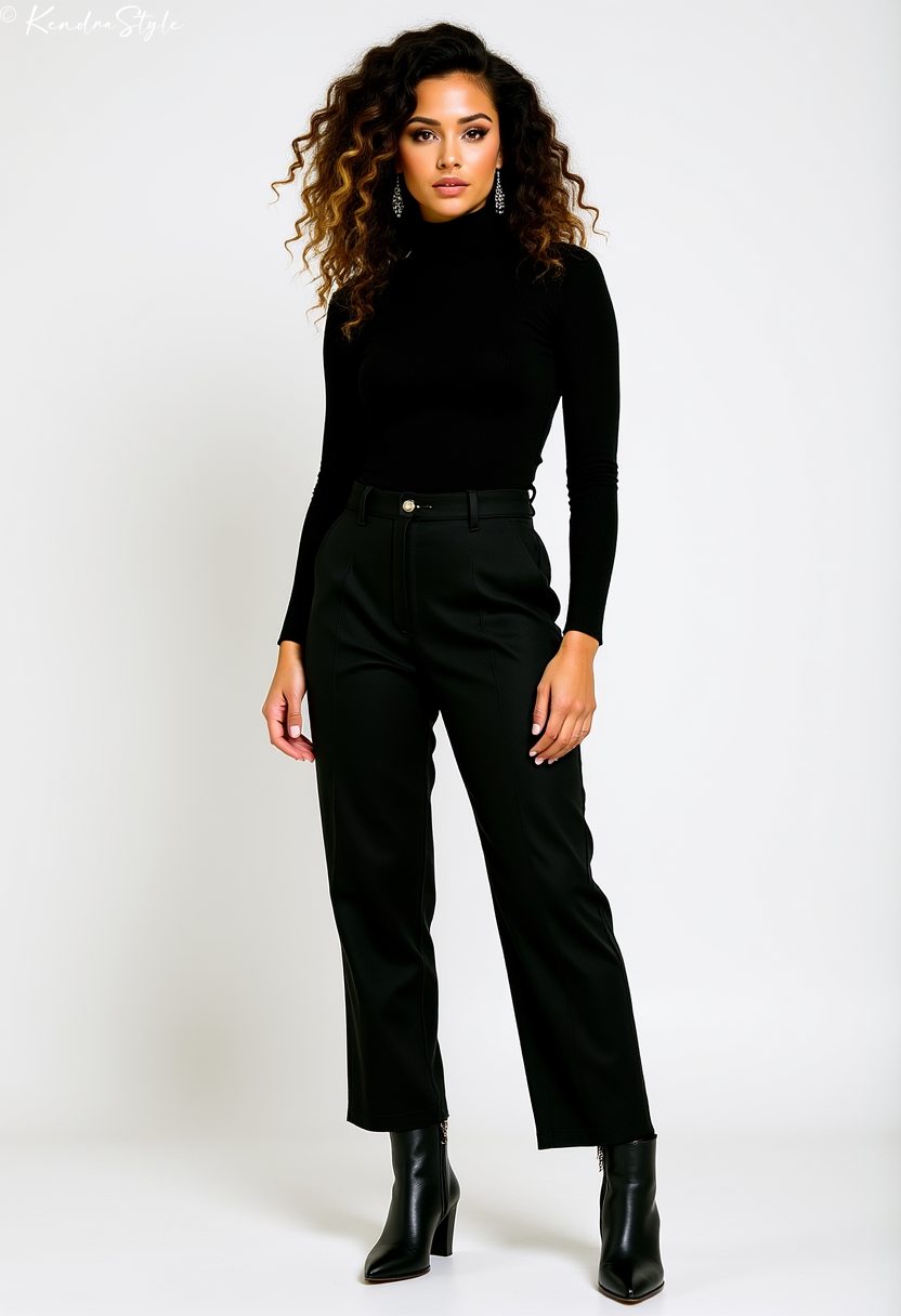 Monochrome Black Style - Capsule Wardrobe Outfit Inspiration