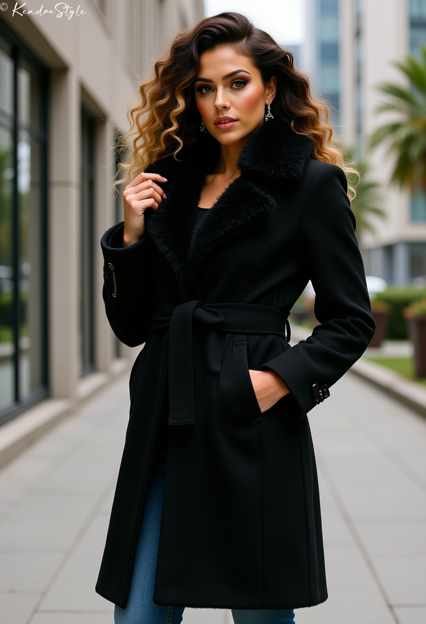 Black Shearling Coat