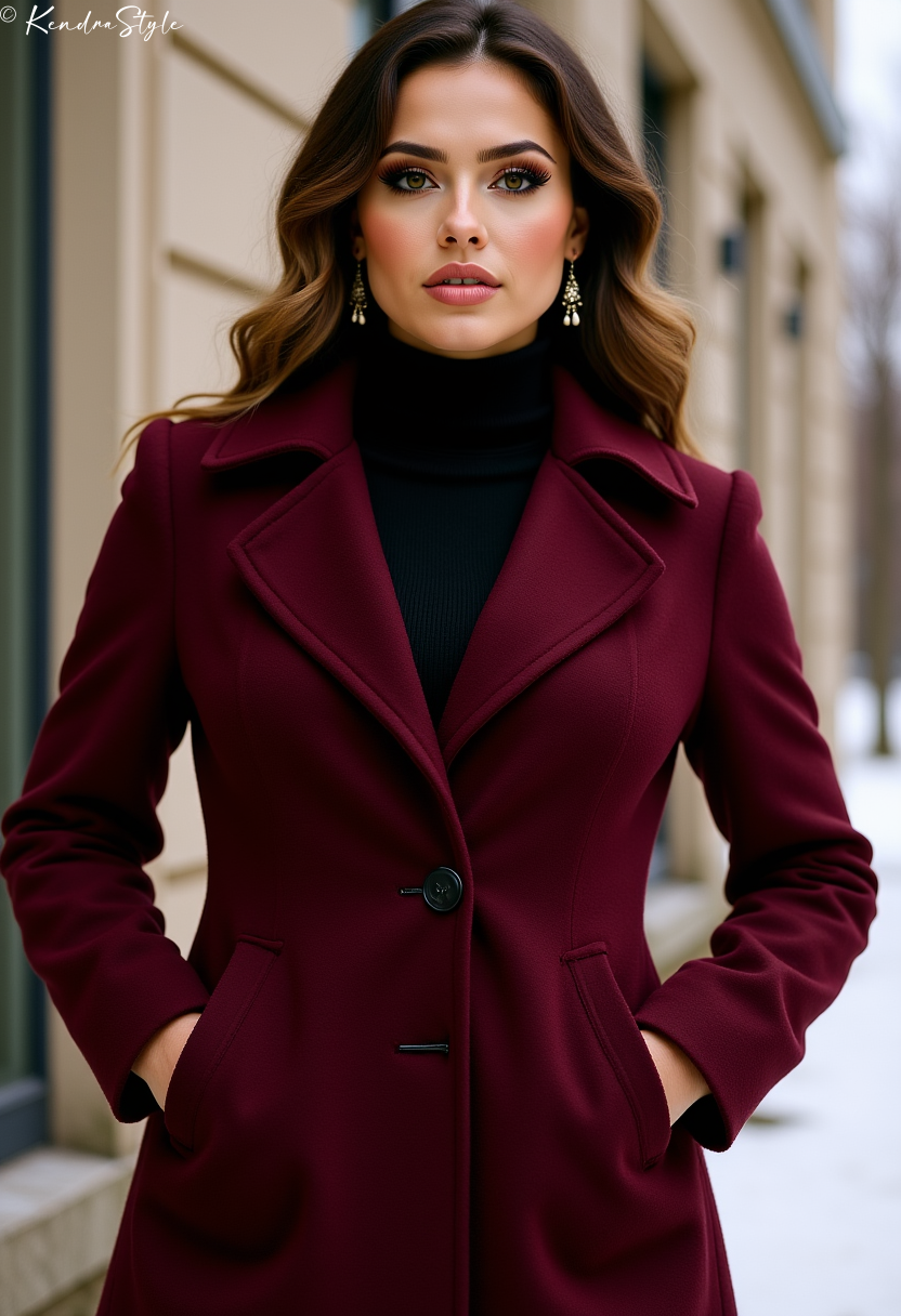 Burgundy Wool Coat