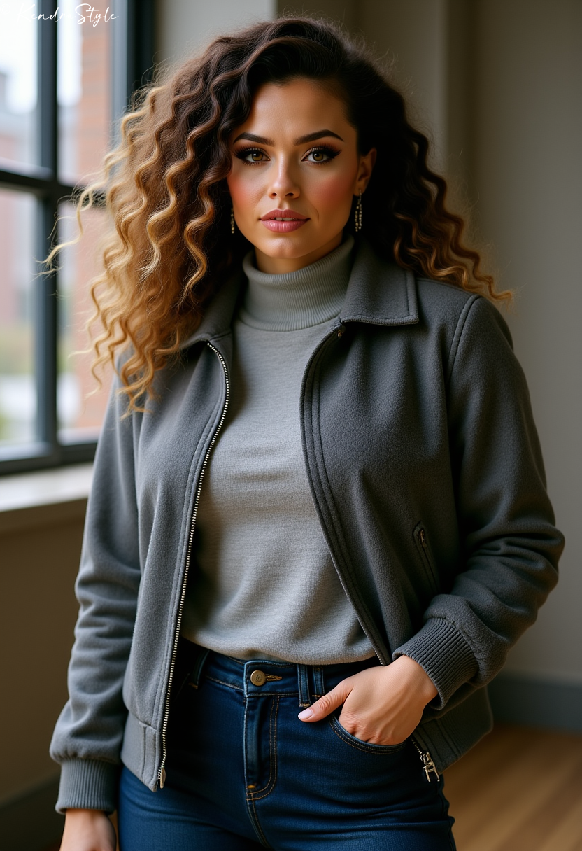 Grey Wool Bomber Jacket