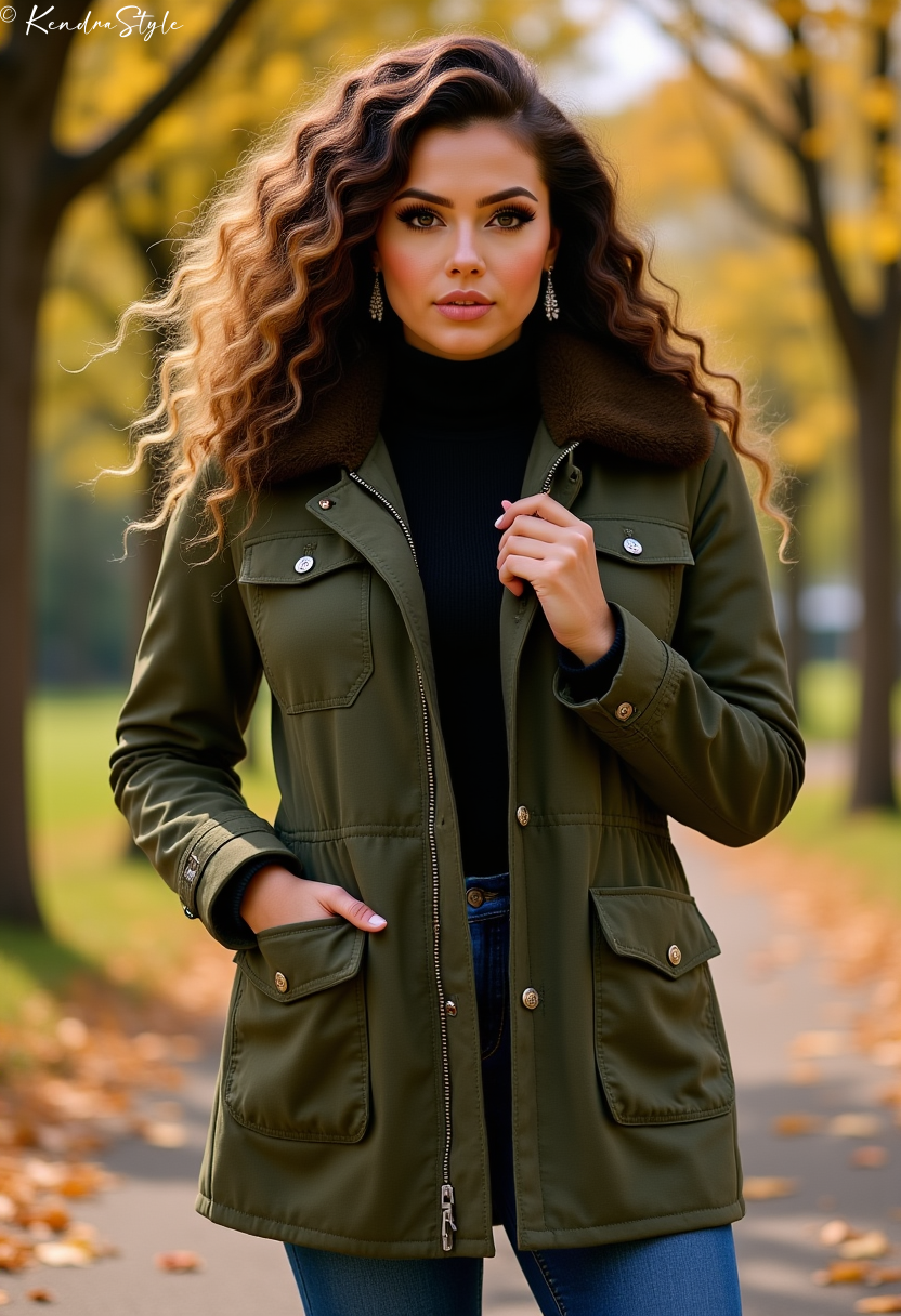 Olive Military Parka
