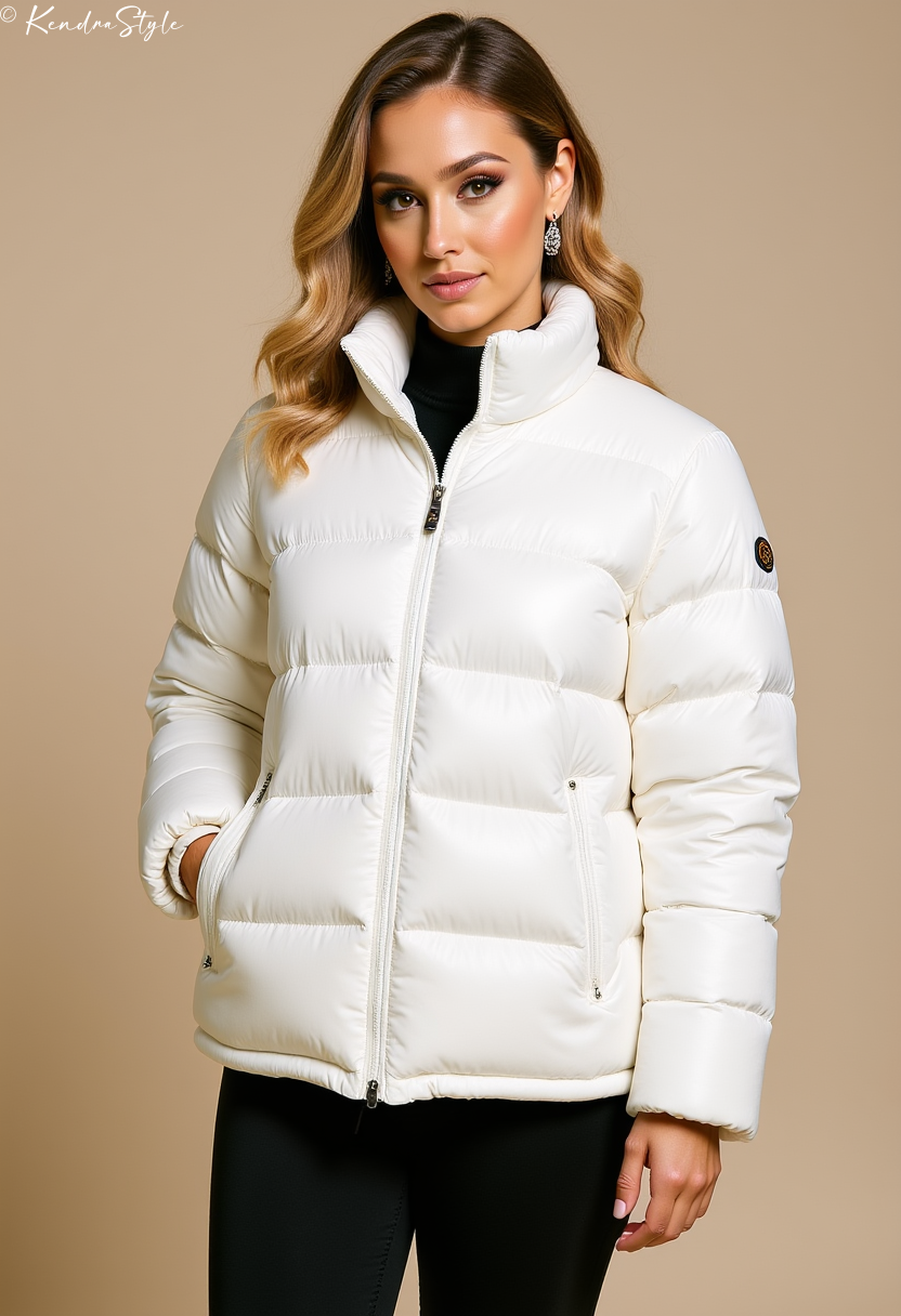 White Puffer High Collar