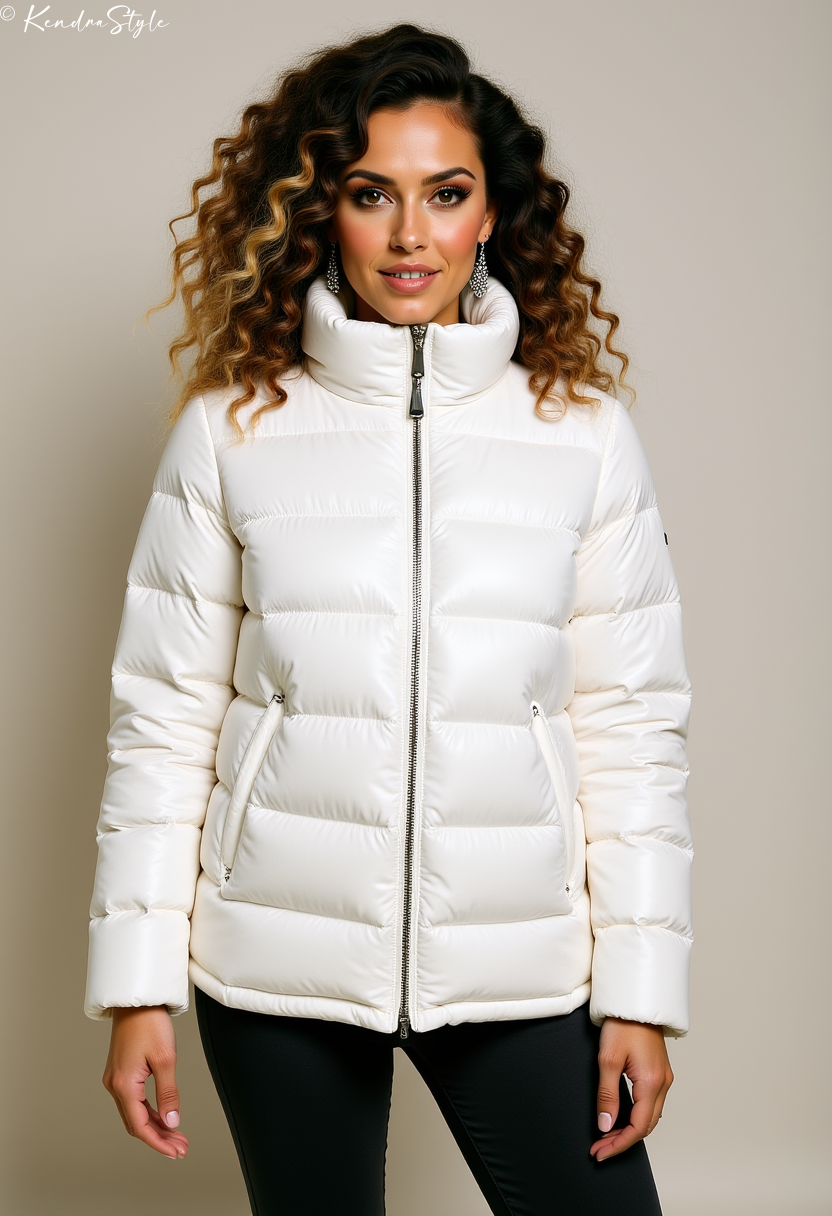 White Quilted Collar Jacket