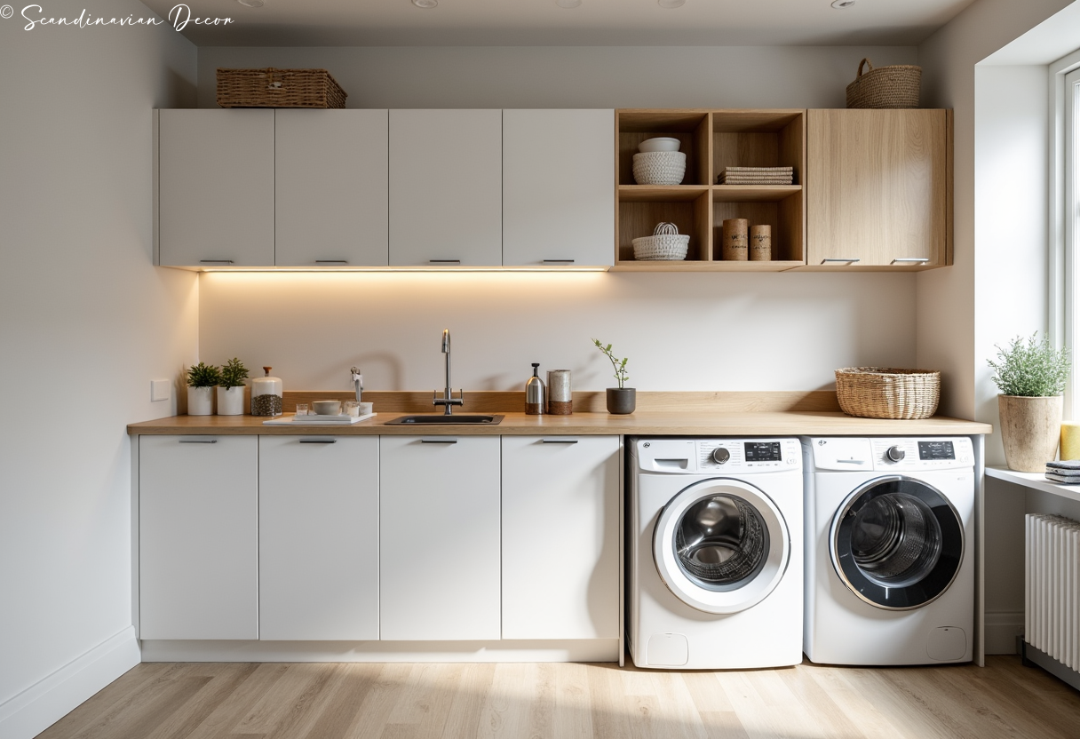 Minimalist Scandinavian Laundry Room