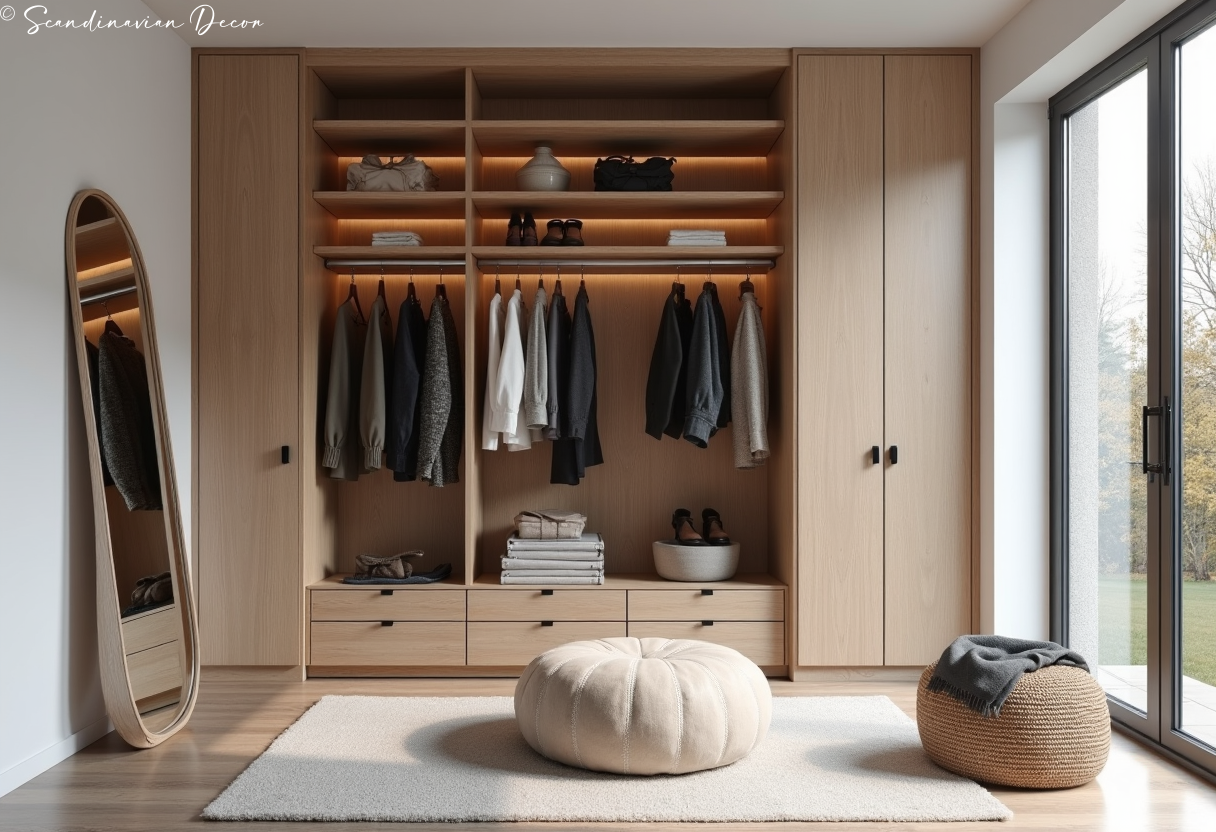 Nordic Dressing Room with Minimal Wardrobe