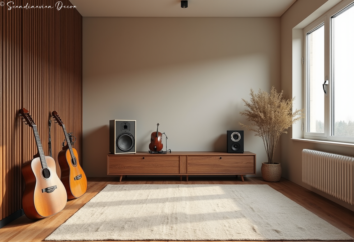 Minimalist Scandinavian Music Room