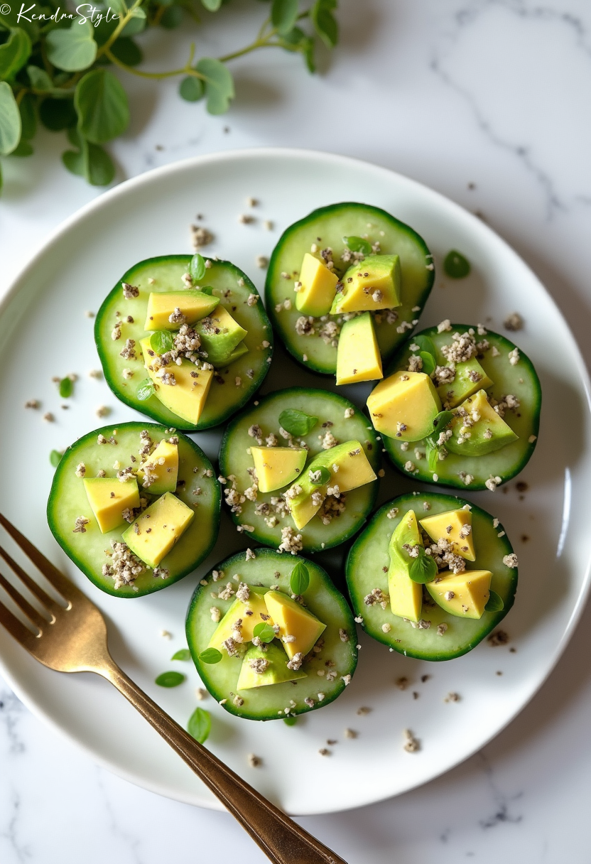 Vegetarian Avocado Cucumber Bites Recipe
