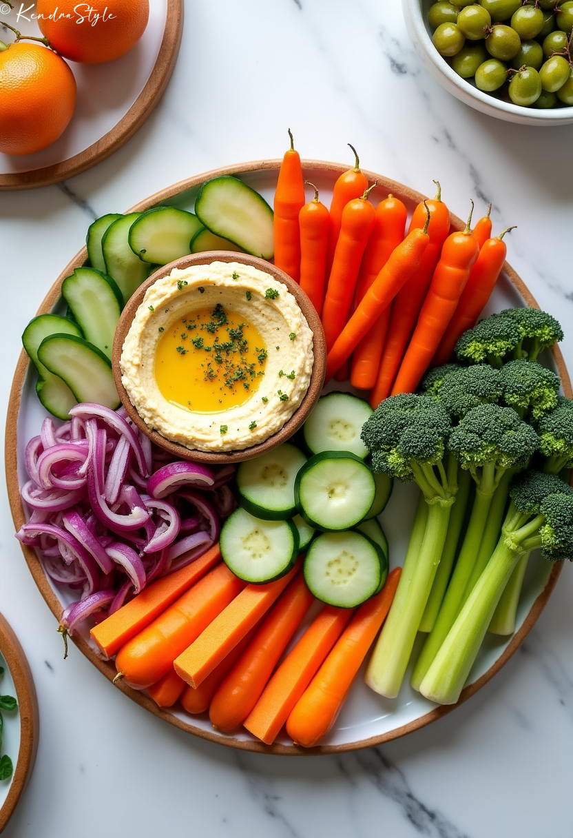 Vegetarian Hummus Veggie Platter Recipe