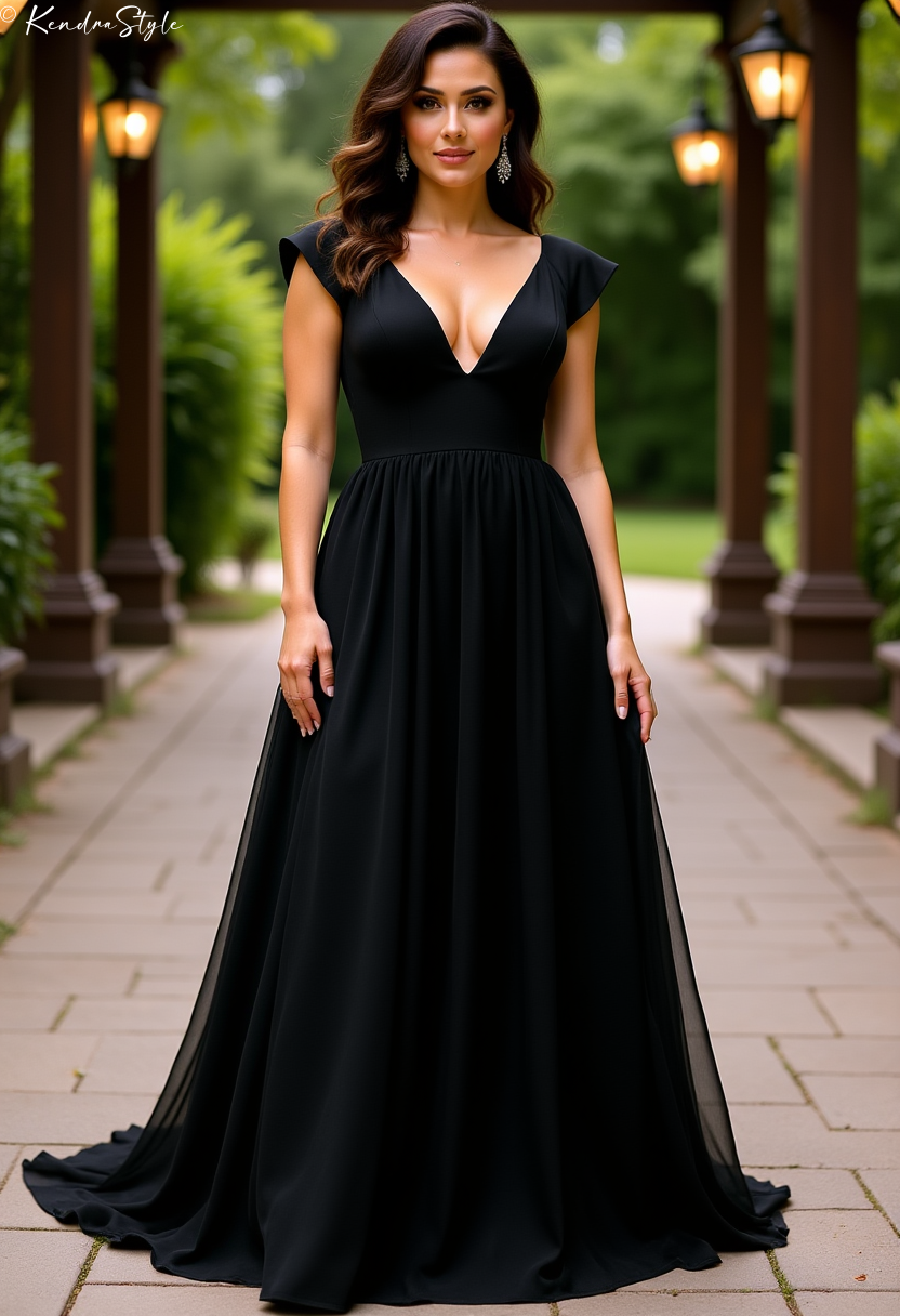 Black Empire Pavilion Wedding Dress