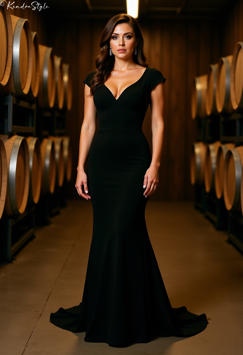 Black Fit Flare Cellar Wedding Dress