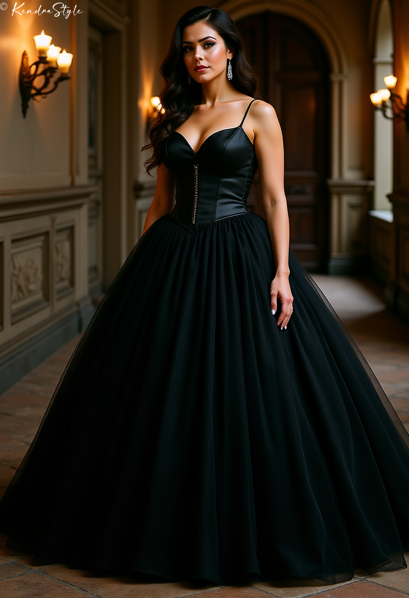 Black Gothic Ballgown Wedding Dress