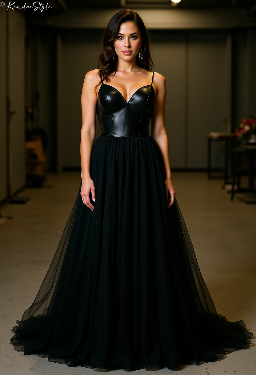 Black Leather Warehouse Wedding Dress