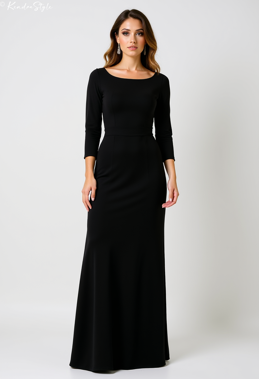 Black Minimalist Gallery Wedding Dress
