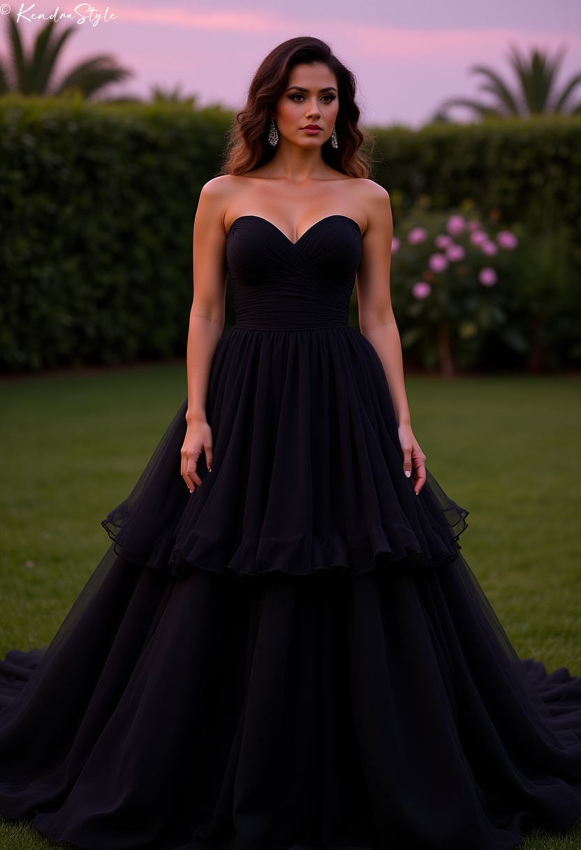 Black Organza Twilight Wedding Dress