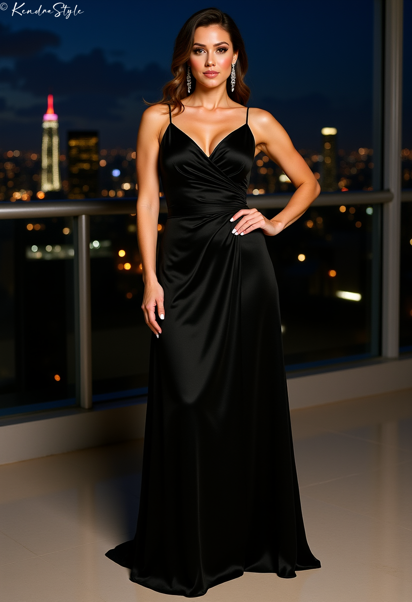 Black Silk Penthouse Wedding Dress